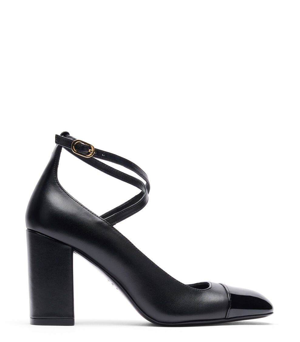 Stuart Weitzman EDEN 85 STRAP PUMP en NEGRO de Mujer | Stuart Weitzman® Envío internacional gratuito
