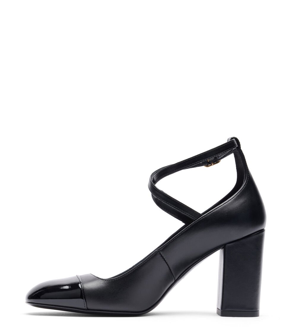 Stuart Weitzman EDEN 85 STRAP PUMP en NEGRO de Mujer | Stuart Weitzman® Envío internacional gratuito