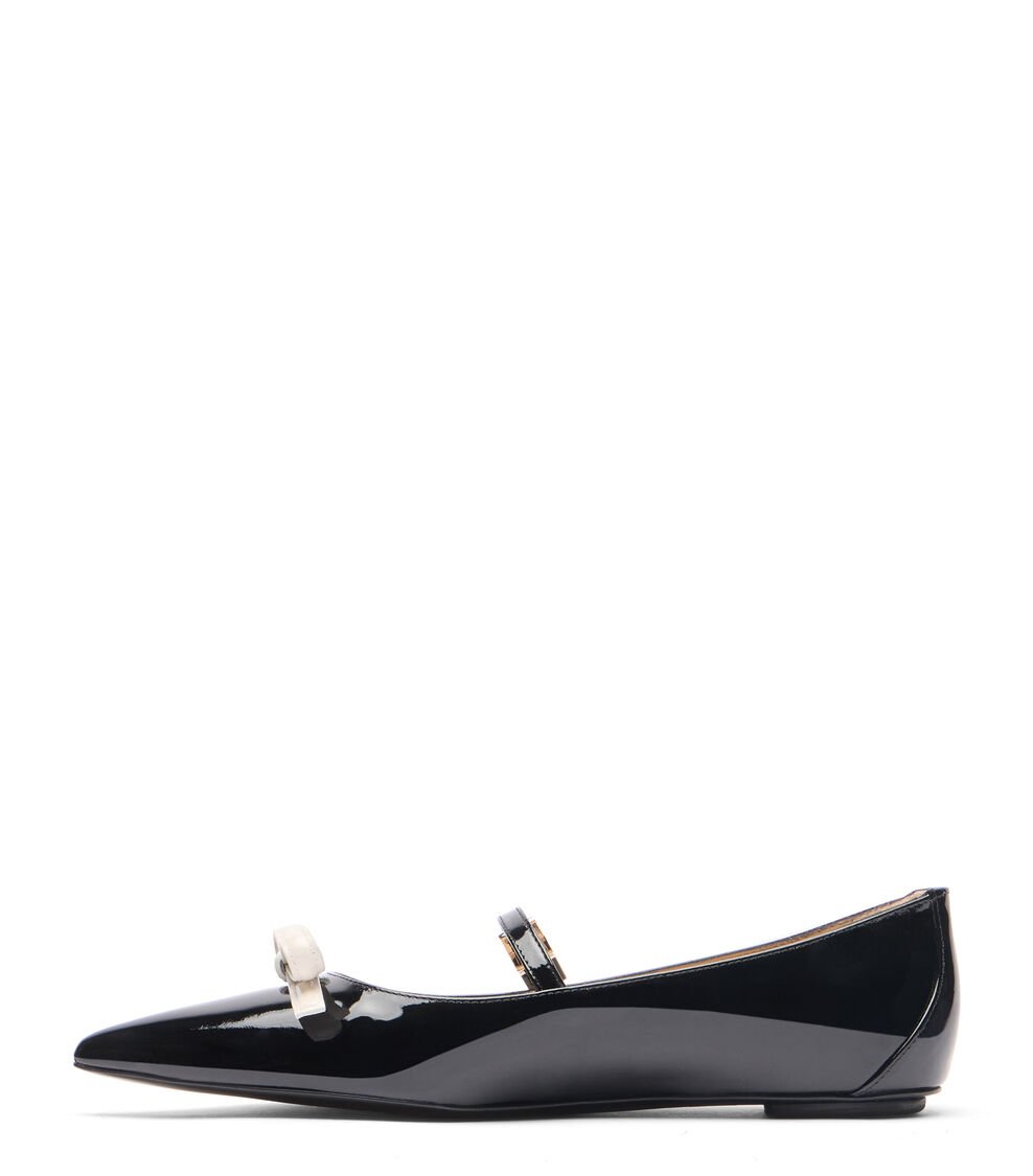 Stuart Weitzman STUART FELICITY MARY JANE FLAT en NEGRO/CREMA de Mujer | Stuart Weitzman® Rebajas de fin de temporada