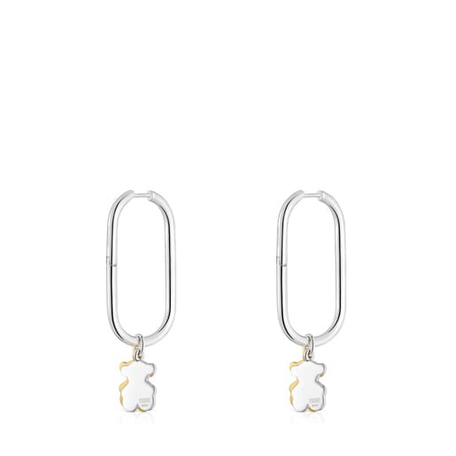 Tous Pendientes de aro motivo oso bicolor Sweet Dolls Ofertas especiales