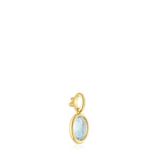 Tous Colgante pequeño con baño de oro 18 kt sobre plata y aguamarina Medallions Los más vendidos