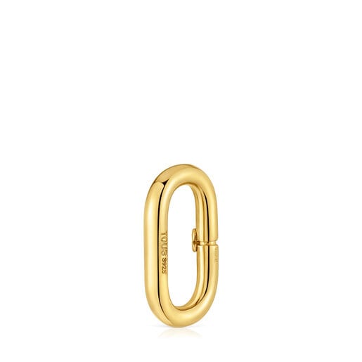 Tous Anilla mediana con baño de oro 18 kt sobre plata Hold Oval Descuento