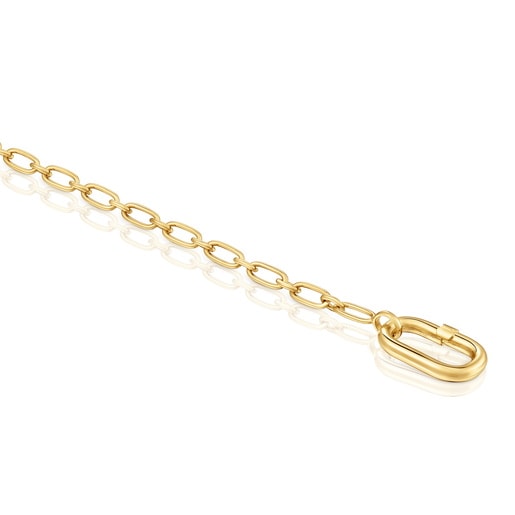 Tous Pulsera cadena con baño de oro 18 kt sobre plata y anilla Hold Oval Liquidación