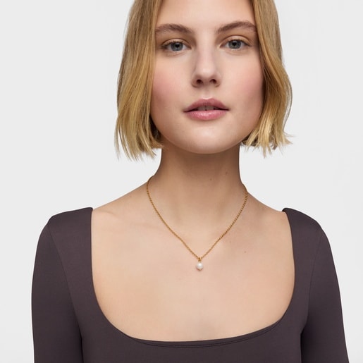 Tous Colgante pequeño con baño de oro 18 kt sobre plata y perla cultivada Medallions Rebajas online