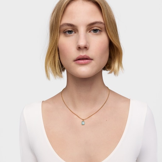 Tous Colgante pequeño con baño de oro 18 kt sobre plata y topacio Medallions Envío gratis