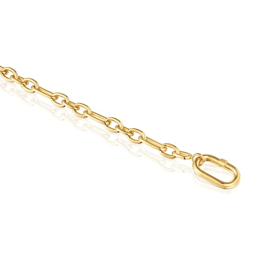 Tous Pulsera cadena con baño de oro 18 kt sobre plata y anilla Hold Oval Envío gratis