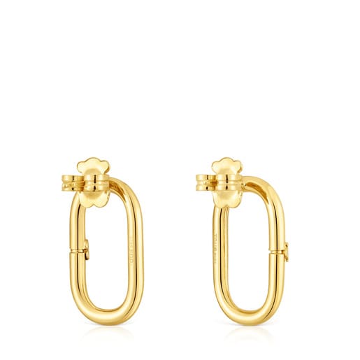 Tous Pendientes cortos con baño de oro 18 kt sobre plata Hold Oval Últimos 3 días
