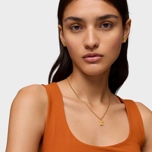 Tous Colgante pequeño oso con baño de oro 18 kt sobre plata 12 mm Sweet Dolls Promoción por tiempo limitado