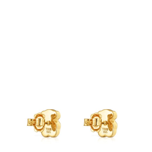 Tous Pendientes oso con baño de oro 18 kt sobre plata y ónix 10 mm Icon Color Promoción trimestral