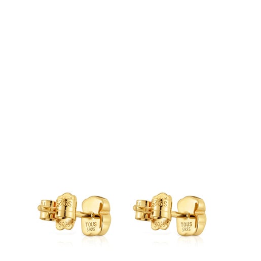 Tous Pendientes oso con baño de oro 18 kt sobre plata y ónix 6 mm Icon Color Solo queda un día