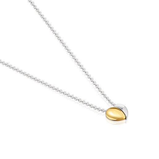 Tous Collar corto doble corazón pequeño bicolor My Other Half En oferta