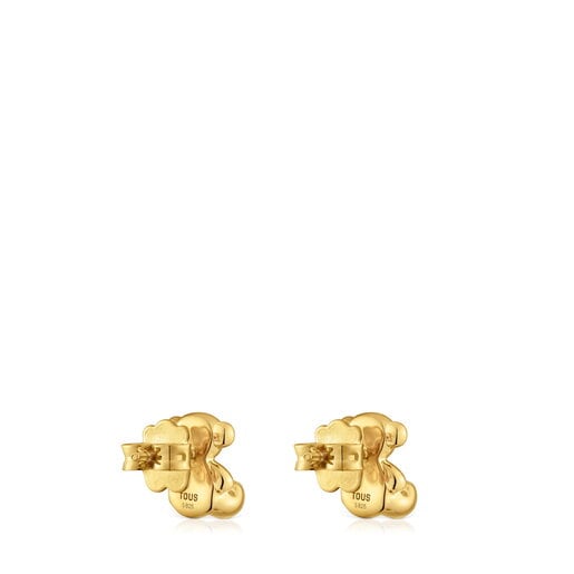 Tous Pendientes oso con baño de oro 18 kt sobre plata 10 mm Bold Bear Descuento por venta flash