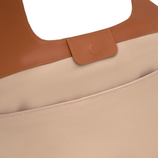Tous Capazo grande camel TOUS Lirio Rafia Venta caliente