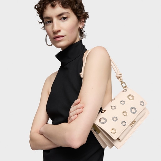 Tous Bandolera pequeña beige Audree Eyelets Envío gratis