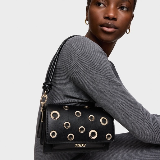 Tous Bandolera pequeña negra Audree Eyelets Oferta especial