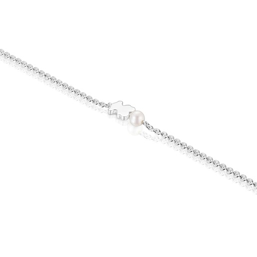 Tous Pulsera cadena de plata motivo oso y perla cultivada Sweet Dolls Precios de Black Friday