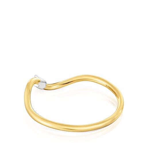 Tous Anillo onda de oro y diamantes Daisy Descuentos del mes