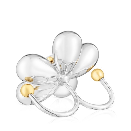 Tous Anillo doble bicolor y perla cultivada Daisy Última moda