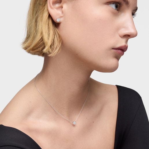 Tous Gargantilla de oro blanco y diamante Daisy Outlet online