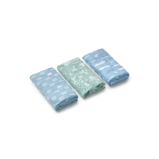 Tous Muselina pack de 3 MMuse celeste Venta caliente