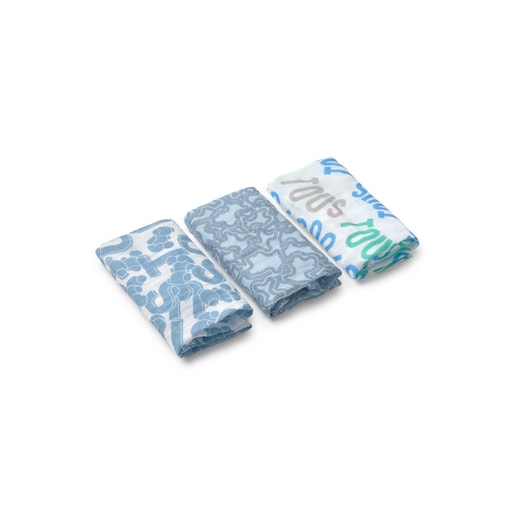 Tous Muselina pack de 3 MMuse azul Gran oferta