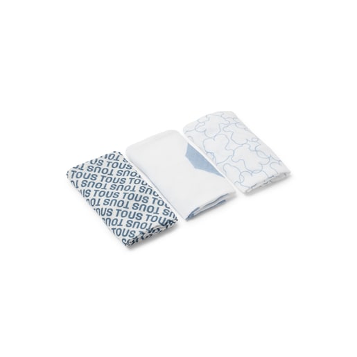 Tous Muselina pack de 3 MMuse azul celeste Rebajas de fábrica