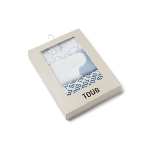 Tous Muselina pack de 3 MMuse azul celeste Rebajas de fábrica