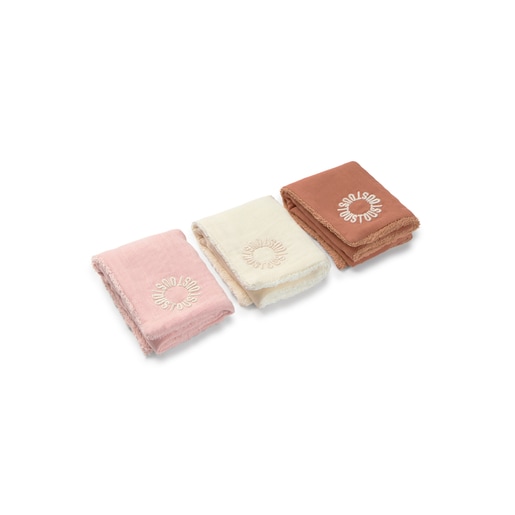 Tous Muselina pack de 3 con rizo Classic rosa Los más vendidos