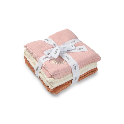 Tous Muselina pack de 3 con rizo Classic rosa Los más vendidos