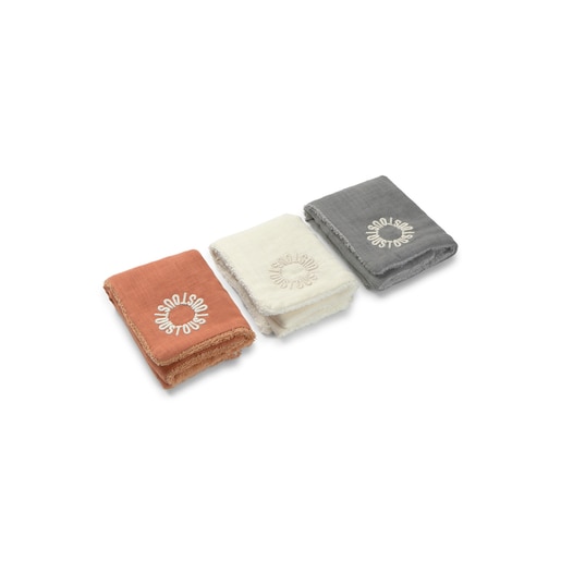 Tous Muselina pack de 3 con rizo Classic gris Tienda