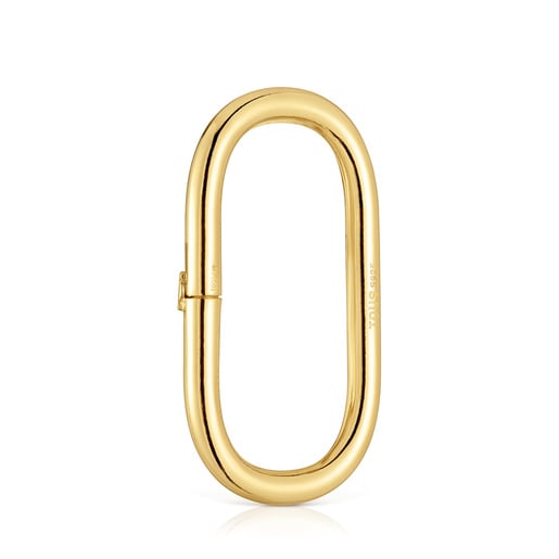 Tous Anilla extra grande con baño de oro 18 kt sobre plata Hold Oval Envío internacional gratuito