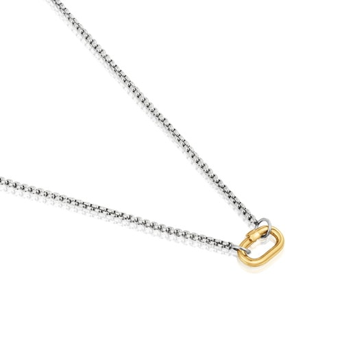 Tous Collar corto de acero y anilla de oro Hold Oval Ofertas de temporada