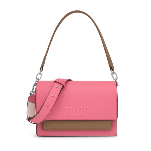 Tous Bandolera mediana rosa y tierra Audree Saffiano Precio ultrabajo