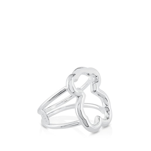 Tous Anillo de plata motivo silueta oso New Carrusel Rebajas baratas