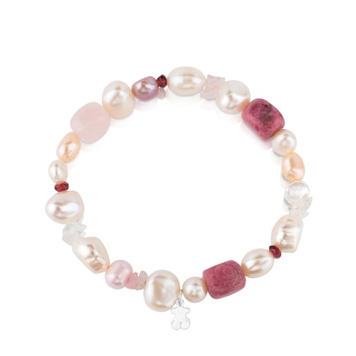 Tous Pulsera de plata con perlas granate rodonita y cuarzo TOUS Pearls Solo queda un día