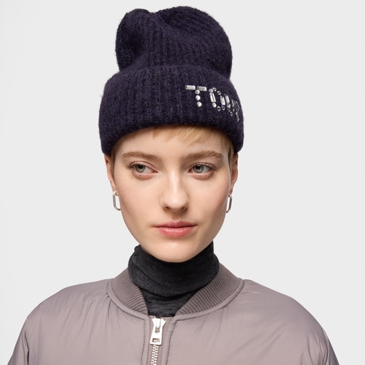 Tous Gorro beanie azul marino TOUS Crystal Outlet online