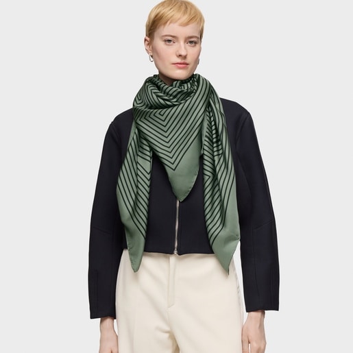 Tous Pañuelo cuadrado verde arcilla TOUS Maze Ofertas