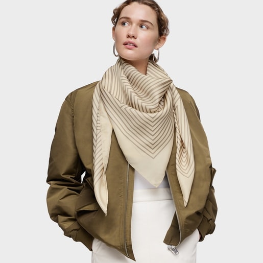 Tous Pañuelo cuadrado beige TOUS Maze En oferta