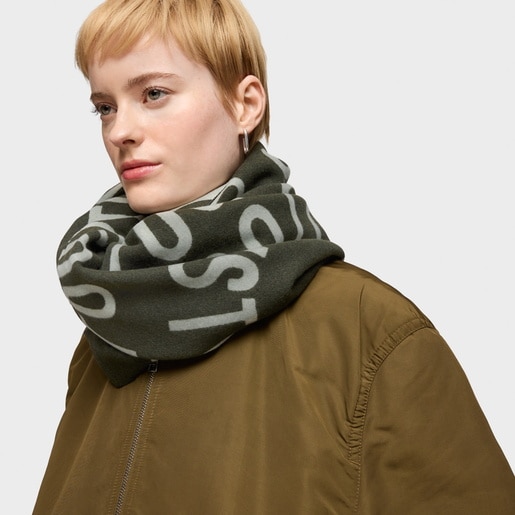 Tous Foulard caqui TOUS Round Logo Rebajas de fábrica