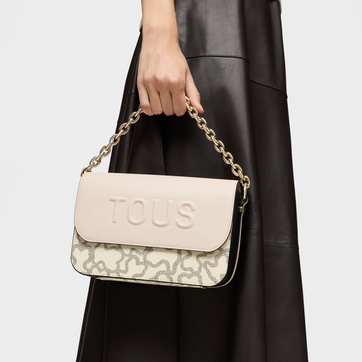 Tous Bandolera mediana Chain negra y beige Kaos Icon Descuento