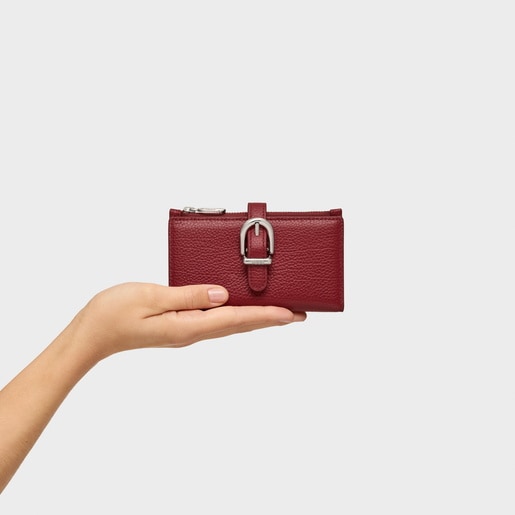 Tous Cartera de piel granate TOUS Buckles Grandes descuentos