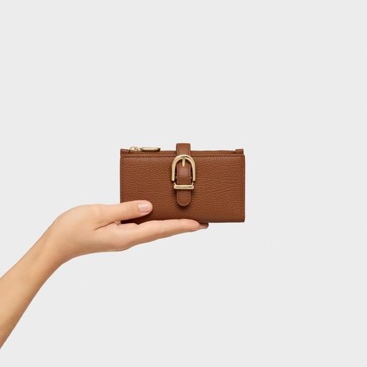 Tous Cartera de piel camel TOUS Buckles Libre de impuestos
